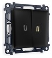 Выключатель двухклавишный с подсветкой без рамки Ambrella Volt Quant MA804010 - фото 4909277