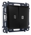 Выключатель двухклавишный с подсветкой без рамки Ambrella Volt Quant MA804015 - фото 4909280