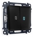 Выключатель двухклавишный с подсветкой без рамки Ambrella Volt Quant MA804020 - фото 4909283