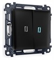 Выключатель проходной двухклавишный с подсветкой Ambrella Volt Quant MA804040 - фото 4909292