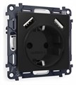 Розетка с заземлением и со шторкой и 2хUSB type A, без рамки Ambrella Volt Quant MA809010 - фото 4909310