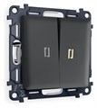 Выключатель двухклавишный с подсветкой без рамки Ambrella Volt Quant MA904010 - фото 4909364