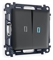 Выключатель двухклавишный с подсветкой без рамки Ambrella Volt Quant MA904020 - фото 4909370