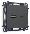 Розетка 2хUSB type A и C без рамки Ambrella Volt Quant MA911010 - фото 4909403