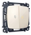 Выключатель двухклавишный с подсветкой без рамки Ambrella Volt Quant MO304010 - фото 4909457