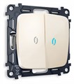 Выключатель двухклавишный с подсветкой без рамки Ambrella Volt Quant MO304020 - фото 4909463