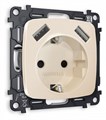 Розетка с заземлением и 2хUSB type A, без рамки Ambrella Volt Quant MO309010 - фото 4909489