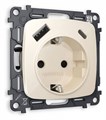 Розетка с заземлением и 2хUSB type A и C, без рамки Ambrella Volt Quant MO310010 - фото 4909492