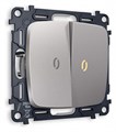 Выключатель проходной двухклавишный с подсветкой без рамки Ambrella Volt Quant MO504030 - фото 4909558