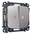 Выключатель проходной двухклавишный с подсветкой без рамки Ambrella Volt Quant MO504035 - фото 4909561