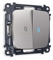 Выключатель проходной двухклавишный с подсветкой без рамки Ambrella Volt Quant MO504040 - фото 4909564