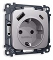 Розетка с заземлением и 2хUSB type A и C, без рамки Ambrella Volt Quant MO510010 - фото 4909582