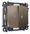 Выключатель двухклавишный с подсветкой без рамки Ambrella Volt Quant MO634020 - фото 4909726
