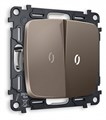 Выключатель проходной двухклавишный с подсветкой без рамки Ambrella Volt Quant MO634035 - фото 4909733