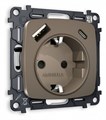 Розетка с заземлением и 2хUSB type A и C, без рамки Ambrella Volt Quant MO640010 - фото 4909755