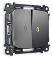 Выключатель проходной двухклавишный с подсветкой без рамки Ambrella Volt Quant MO654030 - фото 4909821