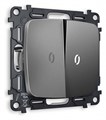 Выключатель проходной двухклавишный с подсветкой без рамки Ambrella Volt Quant MO654035 - фото 4909824