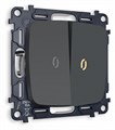 Выключатель проходной двухклавишный с подсветкой без рамки Ambrella Volt Quant MO904030 - фото 4910004