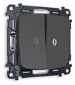 Выключатель проходной двухклавишный с подсветкой без рамки Ambrella Volt Quant MO904035 - фото 4910007