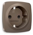 Накладка для розетки с заземлением и со шторками Ambrella Volt Quant OP6370 - фото 4910662