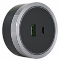 Розетка USB и type C на треке Arte Milano Am-track-sockets 380066TS LED/USB-Type-C Grey - фото 4933727
