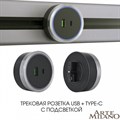 Розетка USB и type C на треке Arte Milano Am-track-sockets 380066TS LED/USB-Type-C Grey - фото 4933731