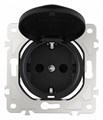 Розетка влагозащищенная с заземлением и со шторкой с крышкой Arte Milano am-202 202.41-1.black - фото 4937221