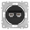 Розетка двойная RJ-11 и Ethernet RJ-45, без рамки Arte Milano am-202 202.44-1.black - фото 4937302