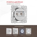Розетка двойная RJ-11 и Ethernet RJ-45, без рамки Arte Milano am-202 202.44-1.silver - фото 4937317 Розетка двойная RJ-11 и Ethernet RJ-45, без рамки Arte Milano am-202 202.44-1.silver - фото 4937317
