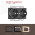 Розетка двойная с заземлением, без рамки Arte Milano am-203 203.40-2.black - фото 4937864