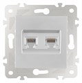 Розетка двойная RJ-11 и Ethernet RJ-45, без рамки Arte Milano am-203 203.44-1.silver - фото 4937979