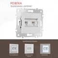 Розетка двойная RJ-11 и Ethernet RJ-45, без рамки Arte Milano am-203 203.44-1.silver - фото 4937980 Розетка двойная RJ-11 и Ethernet RJ-45, без рамки Arte Milano am-203 203.44-1.silver - фото 4937980