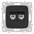 Розетка двойная RJ-11 и Ethernet RJ-45, без рамки Arte Milano am-205 205.44-1.black - фото 4938391