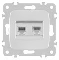 Розетка двойная RJ-11 и Ethernet RJ-45, без рамки Arte Milano am-205 205.44-1.silver - фото 4938399