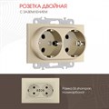 Розетка двойная с заземлением, без рамки Arte Milano am-206 206.40-2.shampan - фото 4938651 Розетка двойная с заземлением, без рамки Arte Milano am-206 206.40-2.shampan - фото 4938651