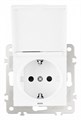 Розетка влагозащищенная с заземлением и со шторкой с крышкой Arte Milano am-206 206.41-1.white - фото 4938684