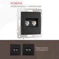 Розетка двойная RJ-11 и Ethernet RJ-45, без рамки Arte Milano am-206 206.44-1.black - фото 4938723 Розетка двойная RJ-11 и Ethernet RJ-45, без рамки Arte Milano am-206 206.44-1.black - фото 4938723