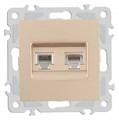 Розетка двойная RJ-11 и Ethernet RJ-45, без рамки Arte Milano am-206 206.44-1.shampan - фото 4938726