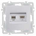 Розетка двойная RJ-11 и Ethernet RJ-45, без рамки Arte Milano am-206 206.44-1.silver - фото 4938730