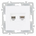 Розетка двойная RJ-11 и Ethernet RJ-45, без рамки Arte Milano am-206 206.44-1.white - фото 4938734