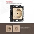 Розетка с заземлением и со шторкой, без рамки Arte Milano am-217 217.40-1.shampan - фото 4938963 Розетка с заземлением и со шторкой, без рамки Arte Milano am-217 217.40-1.shampan - фото 4938963