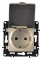 Розетка влагозащищенная с заземлением и со шторкой с крышкой Arte Milano am-217 217.41-1.shampan - фото 4938998