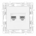 Розетка двойная RJ-11 и Ethernet RJ-45, без рамки Arte Milano am-217 217.44-1.white - фото 4939068